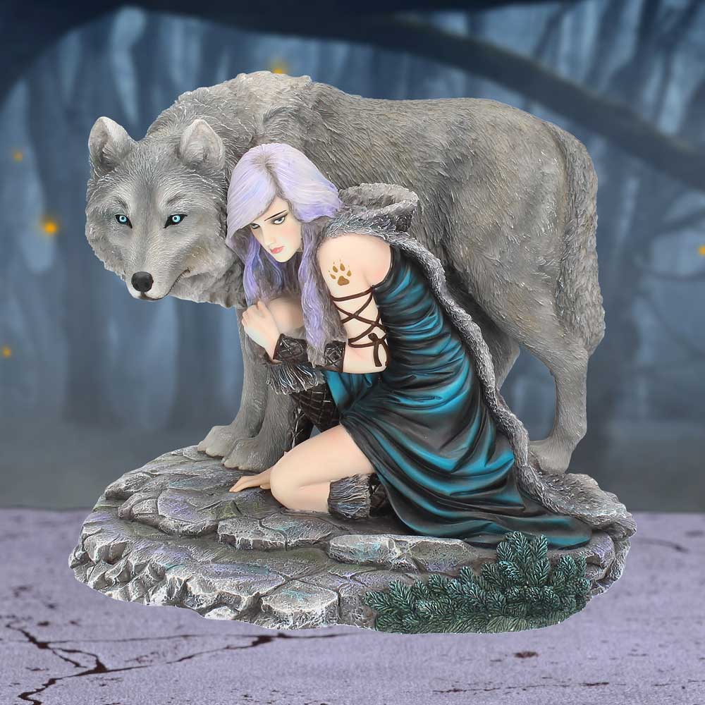 Protector Wolf Figurine by Anne Stokes Limited Edition Fantasy Wolf Ornament