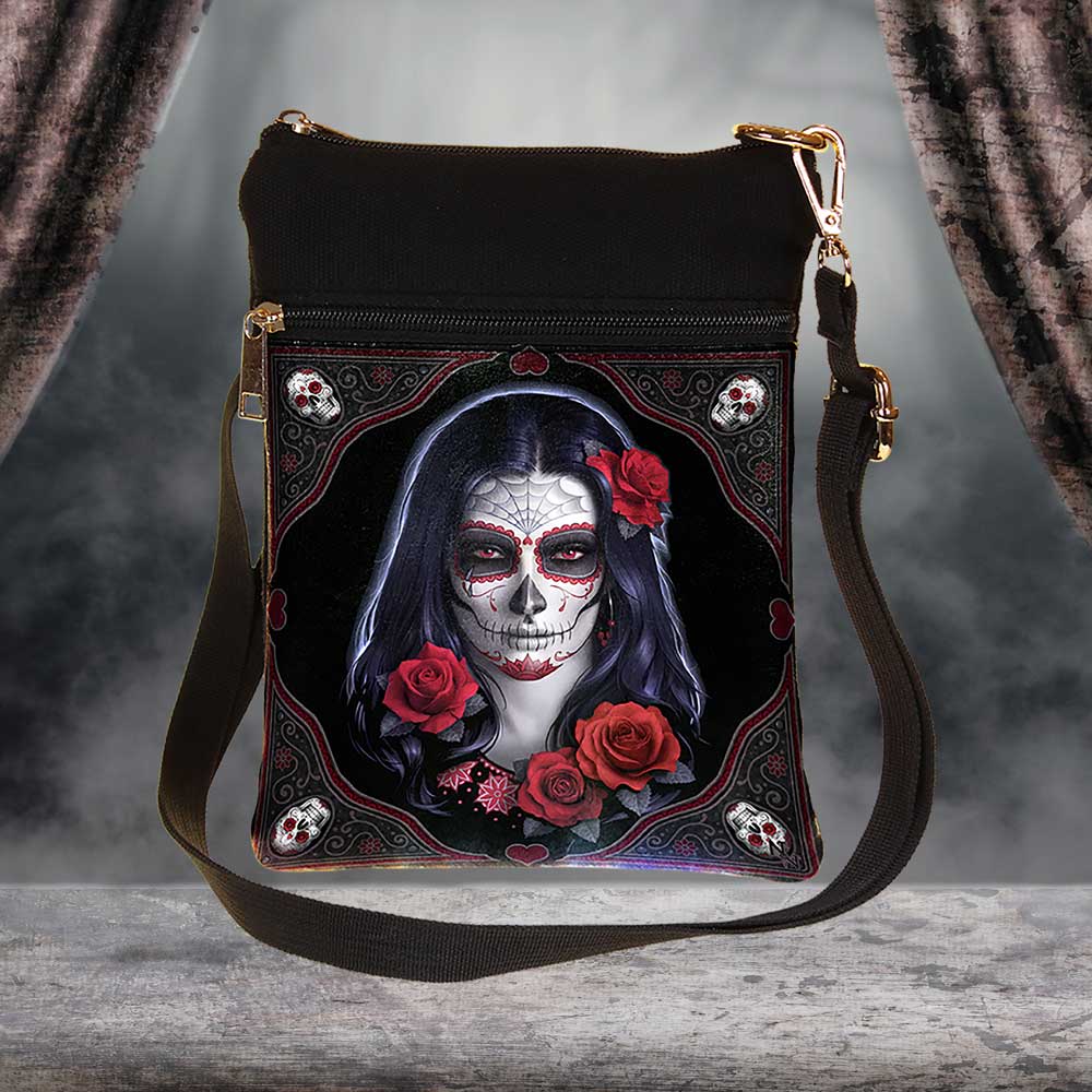 Small Sugar Skull Shoulder Bag by James Ryman