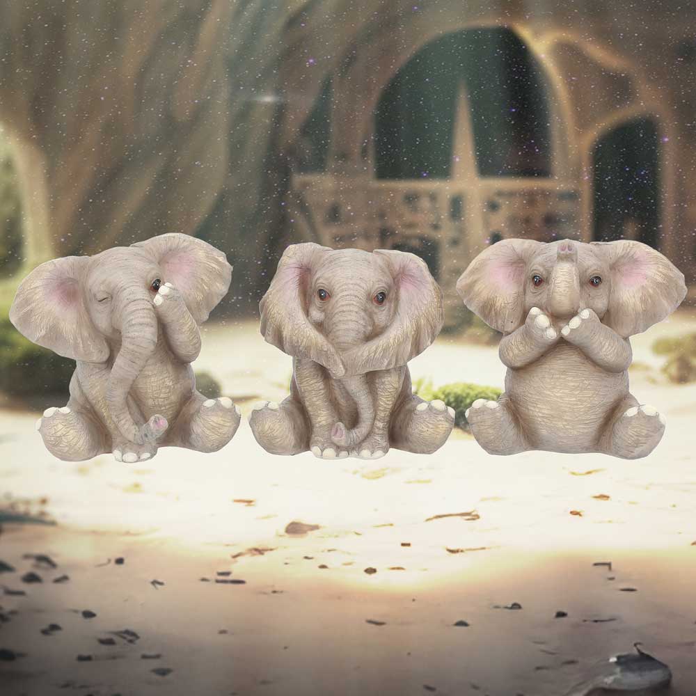 Three Baby Elephants Figurine Elephant Ornaments