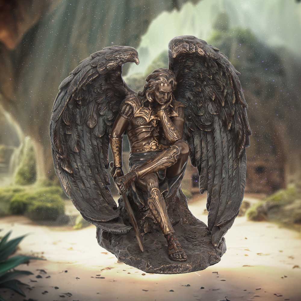 Bronzed Lucifer The Fallen Angel Religious Figurine. 16.5cm