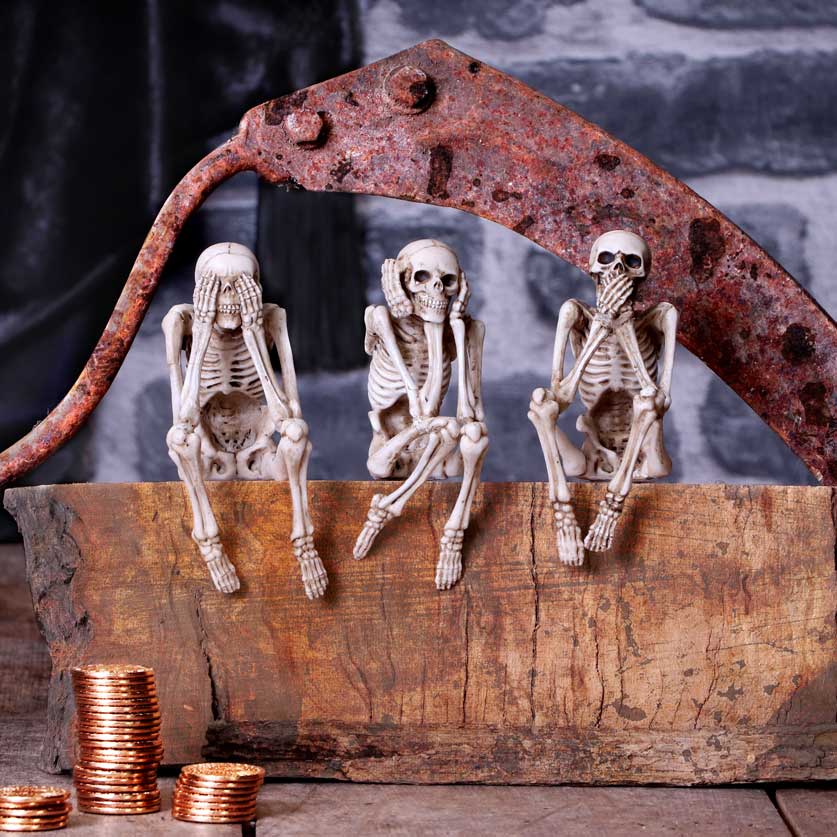 Three Wise Skeletons Figurine Skeleton Ornaments