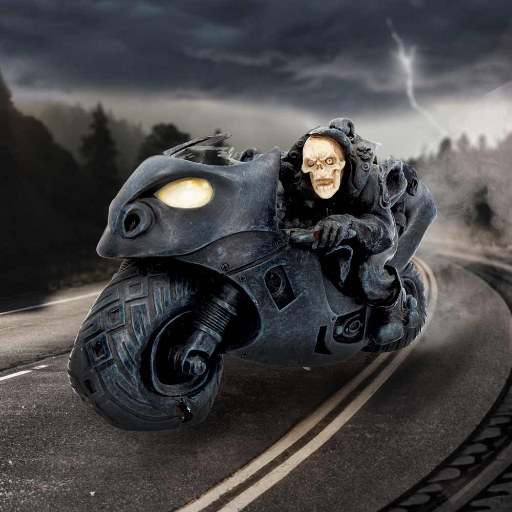 Speed Freak Skeleton Motorbike Figurine 19.5cm