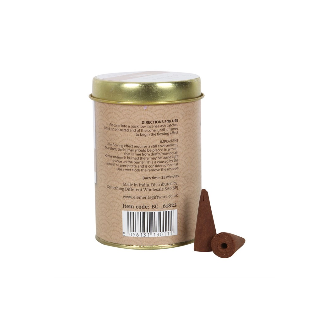 6 Tins of  Elements Vanilla Jumbo Backflow Cones