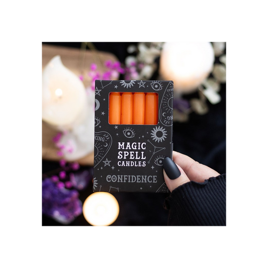 Set of 12 Orange 'Confidence' Spell Candles