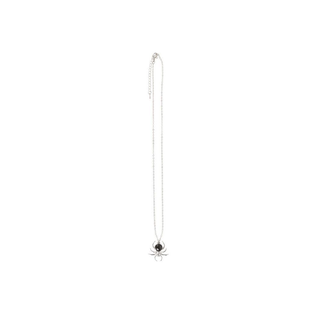Black Obsidian Spider Pendant Necklace