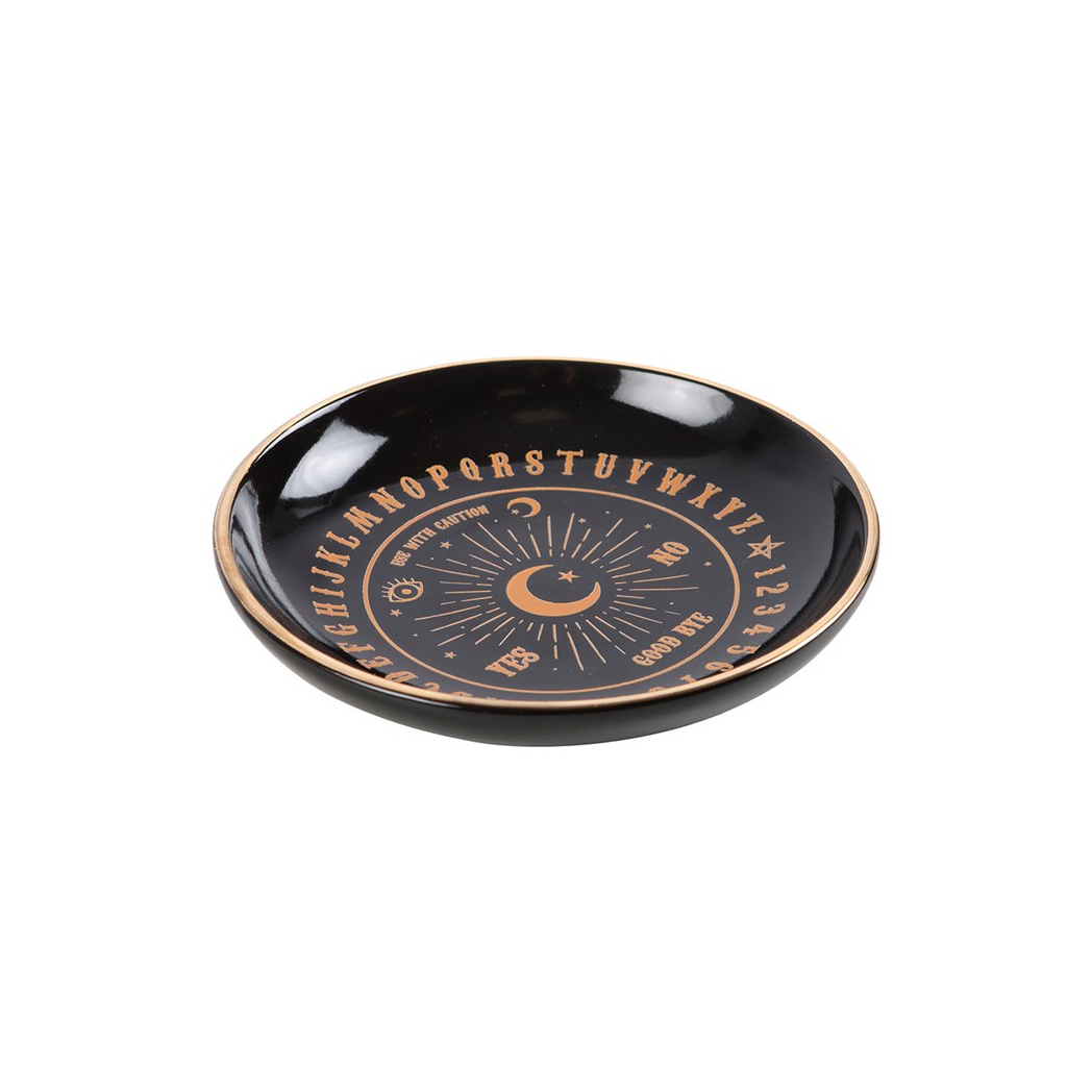 Round Black Talking Board Trinket Dish