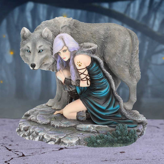 Protector Wolf Figurine by Anne Stokes Limited Edition Fantasy Wolf Ornament