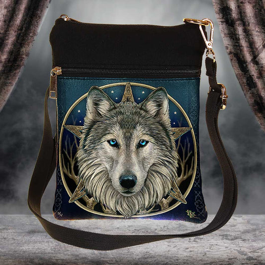 Small The Wild One Fantasy Wolf Shoulder Bag by Lisa Parker