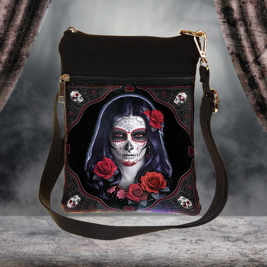 Small Sugar Skull Shoulder Bag by James Ryman