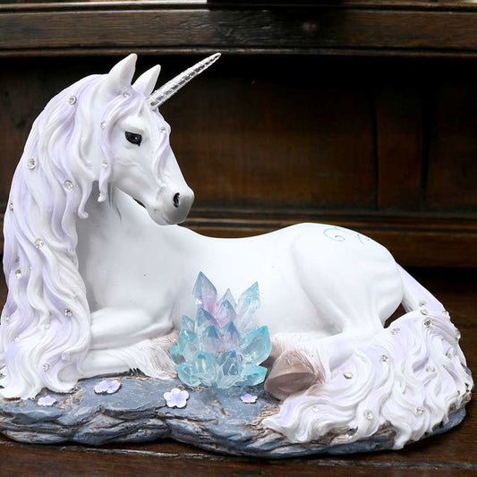 Jewelled Tranquillity Figurine White Unicorn and Crystal Ornament