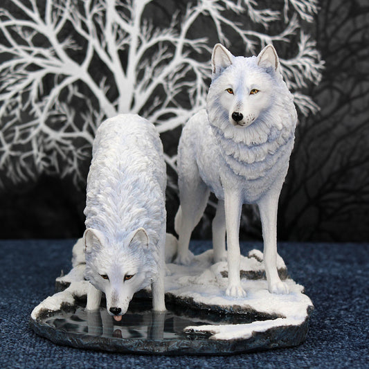 Warriors of Winter Wolf Figurine by Lisa Parker Snowy Wolf Ornament