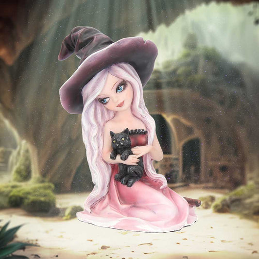 Rosa Figurine Witch Black Cat Ornament