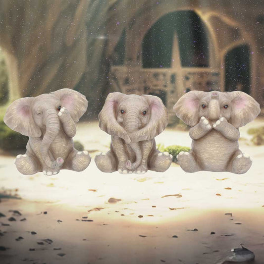 Three Baby Elephants Figurine Elephant Ornaments