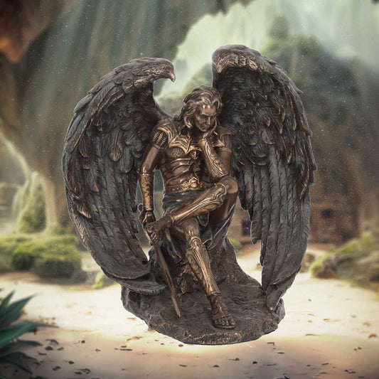 Bronzed Lucifer The Fallen Angel Religious Figurine. 16.5cm