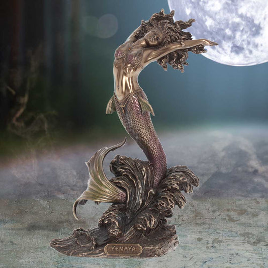 Yemaya Goddess of Water Figurine Bronze Mermaid Ocean Ornament