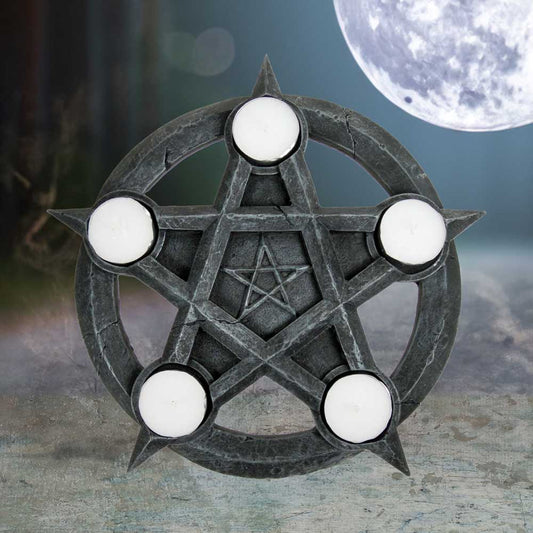 Pentagram Gothic Wiccan Tealight Holder