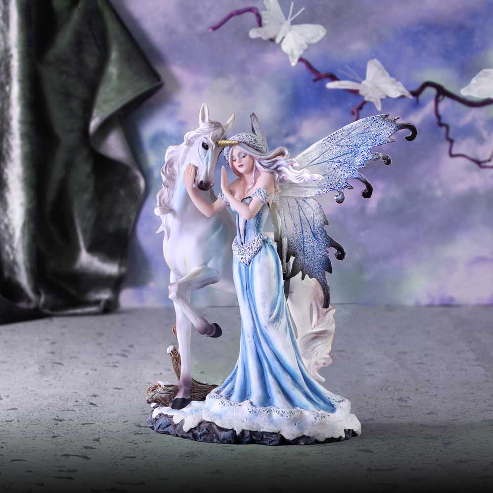 Comfort  21.5cm Ice Fairy and White Unicorn Figurine