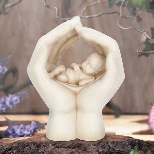 Large Shelter 17.5cm Baby in Cradled Hand Figurine