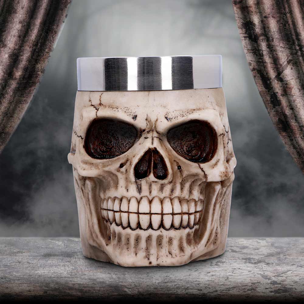 Grinning Skull Gothic Tankard 16cm