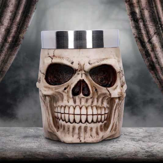Grinning Skull Gothic Tankard 16cm