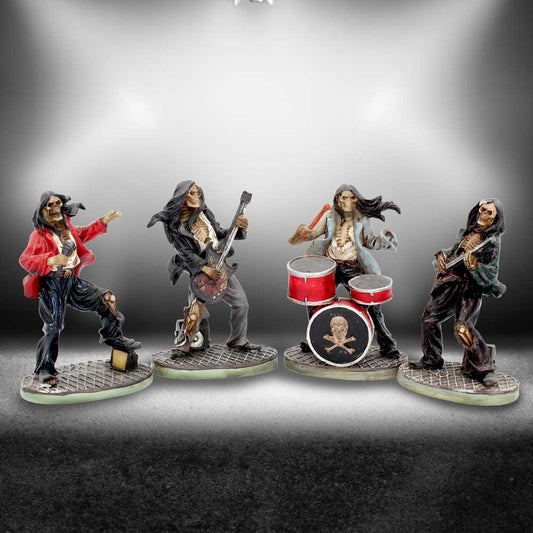 One Hell of a Band Figurine Set Drummer Bassist Guitarist Vocalist Ornament Set