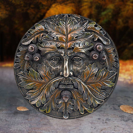 Bronzed Autumn Equinox Tree Spirit Wall Plaque