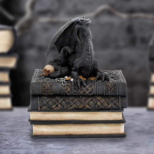 Secrets of the Dragon Box Gothic Skull Books Trinket Box