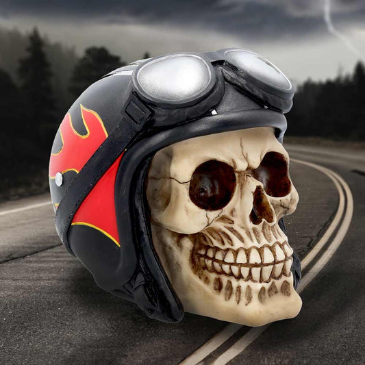 Hell Fire Biker Flame Helmet Skull Ornament